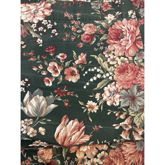 Vintage Croscill Granada Green Floral Valance (2) & (2) Window Curtail Panels - Picture 7 of 7